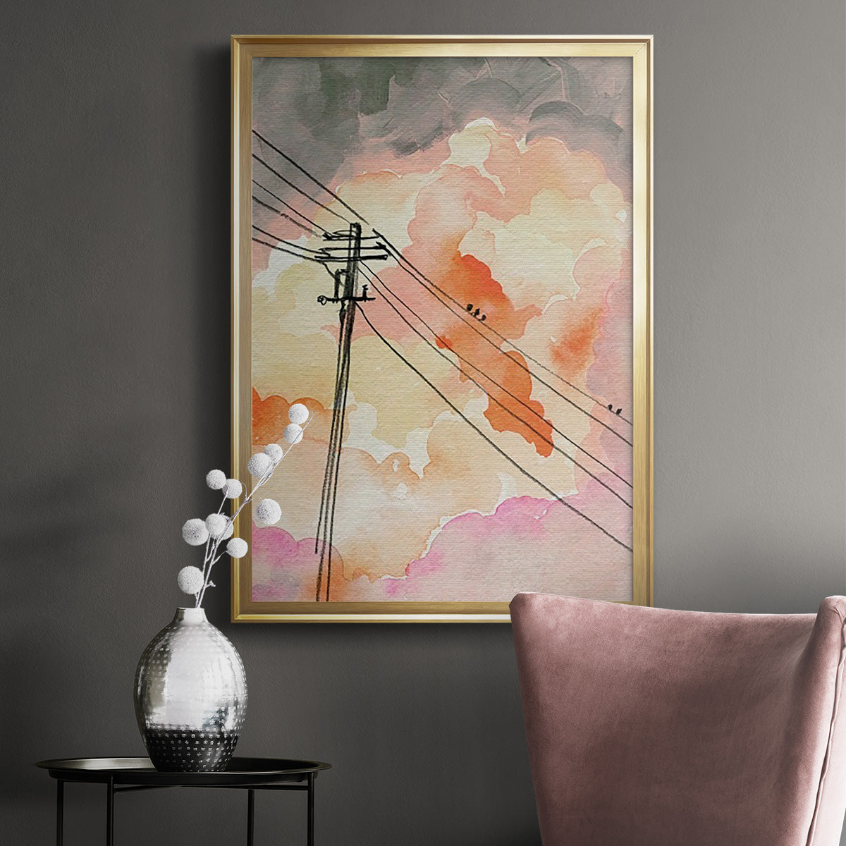 Cloudy Communication II - Modern Framed Canvas Print