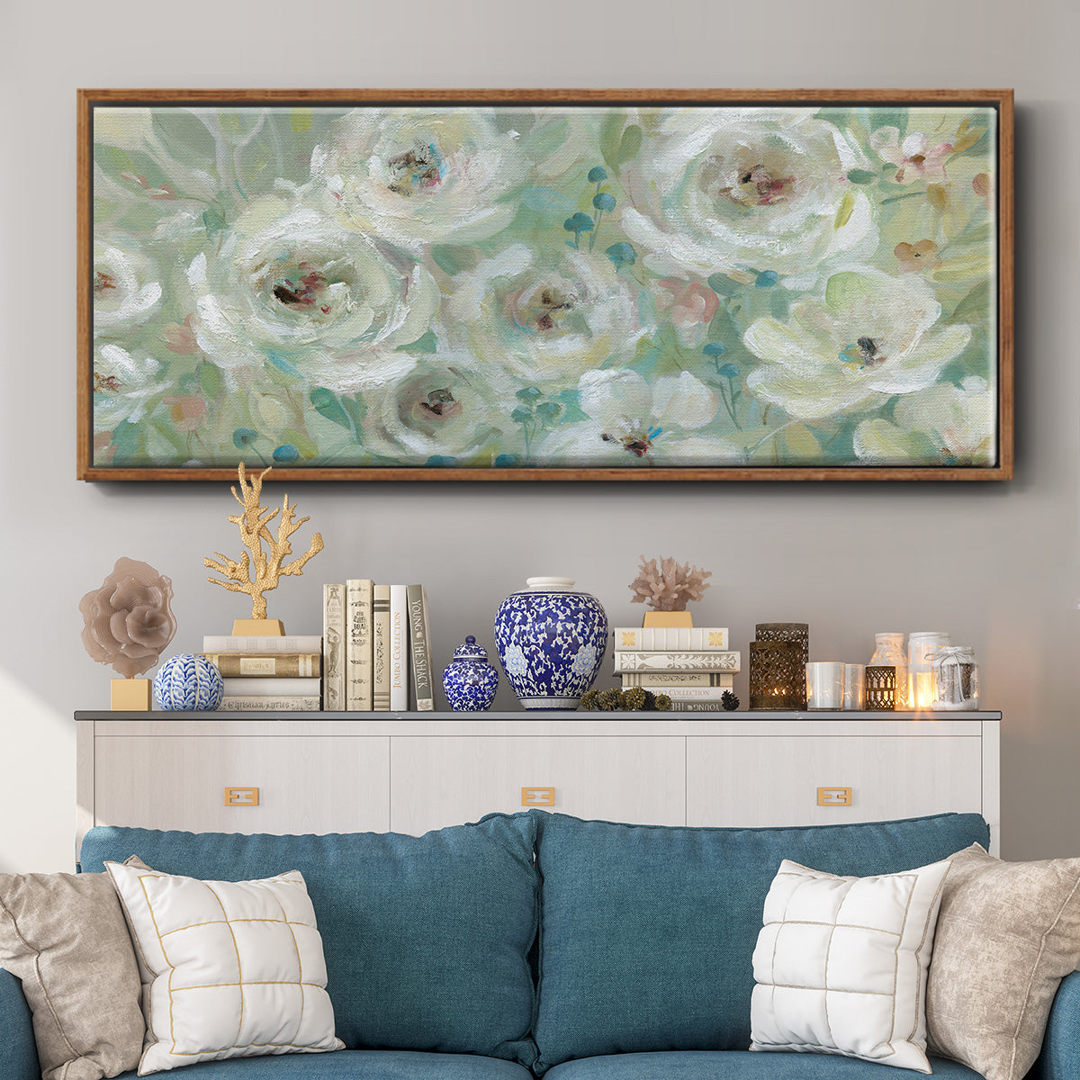 Pastel Symphony - Floater Framed Canvas Print