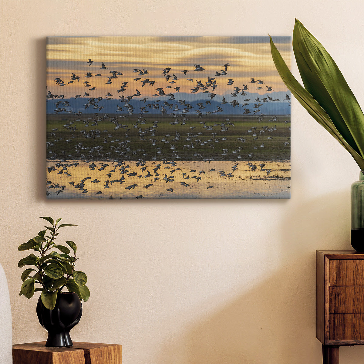 Sunset Flight Premium Gallery Wrapped Canvas - Ready to Hang