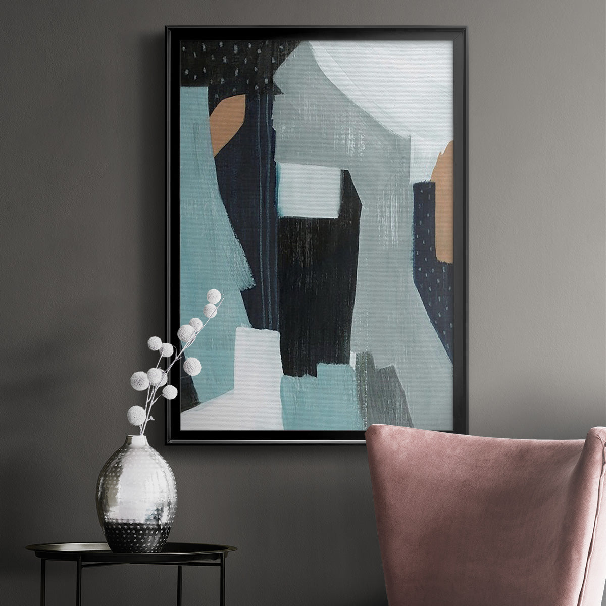 Tangerine Lagoon I - Modern Framed Canvas Print