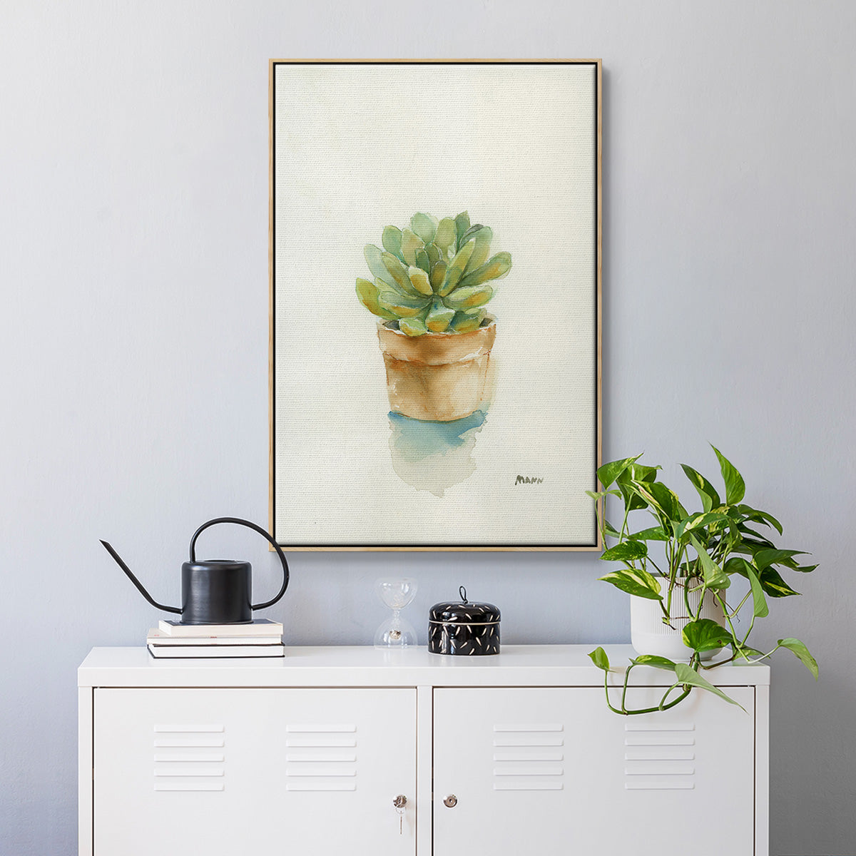 Succulent II - Framed Premium Gallery Wrapped Canvas L Frame - Ready to Hang