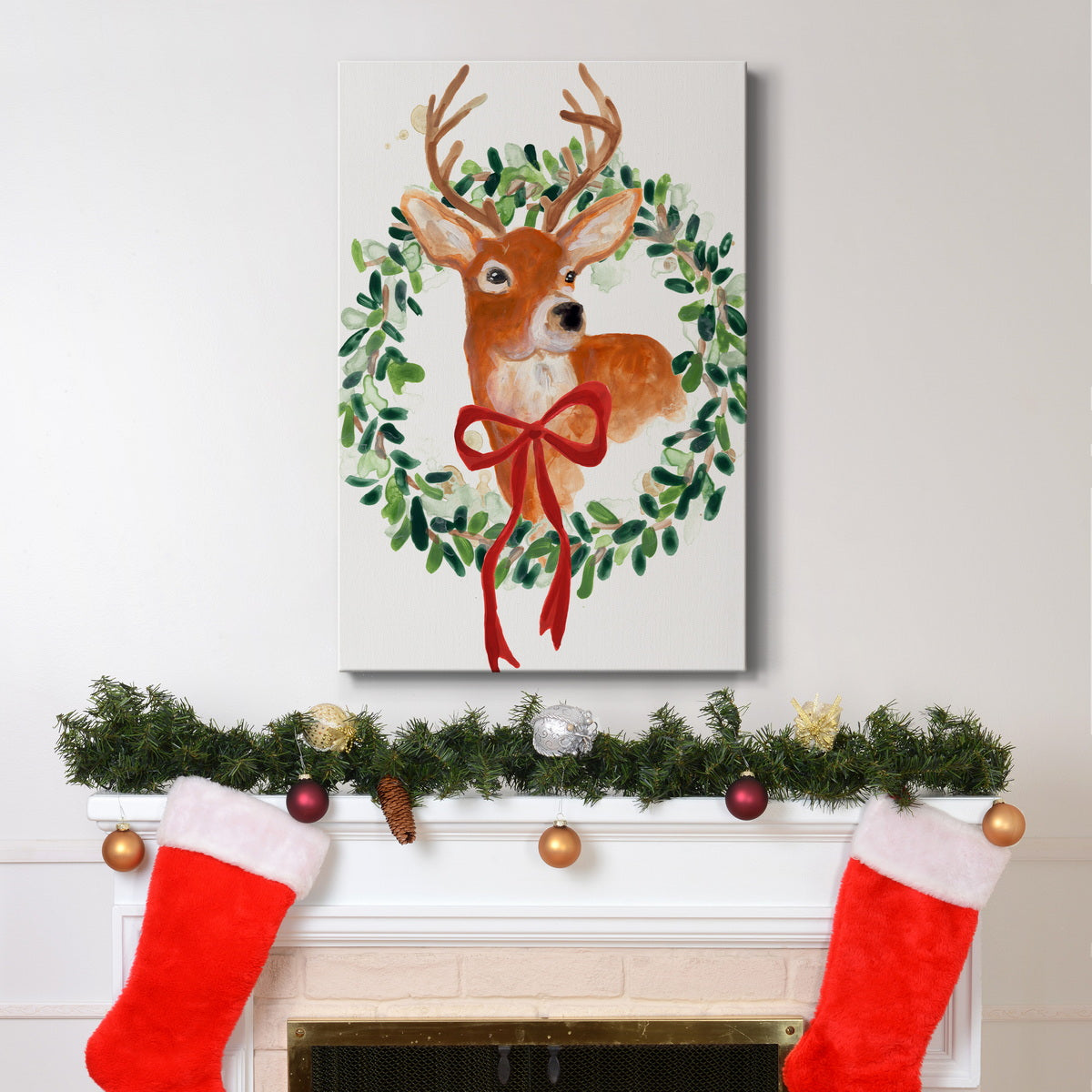 Woodland Holiday Collection B Premium Gallery Wrapped Canvas - Ready to Hang