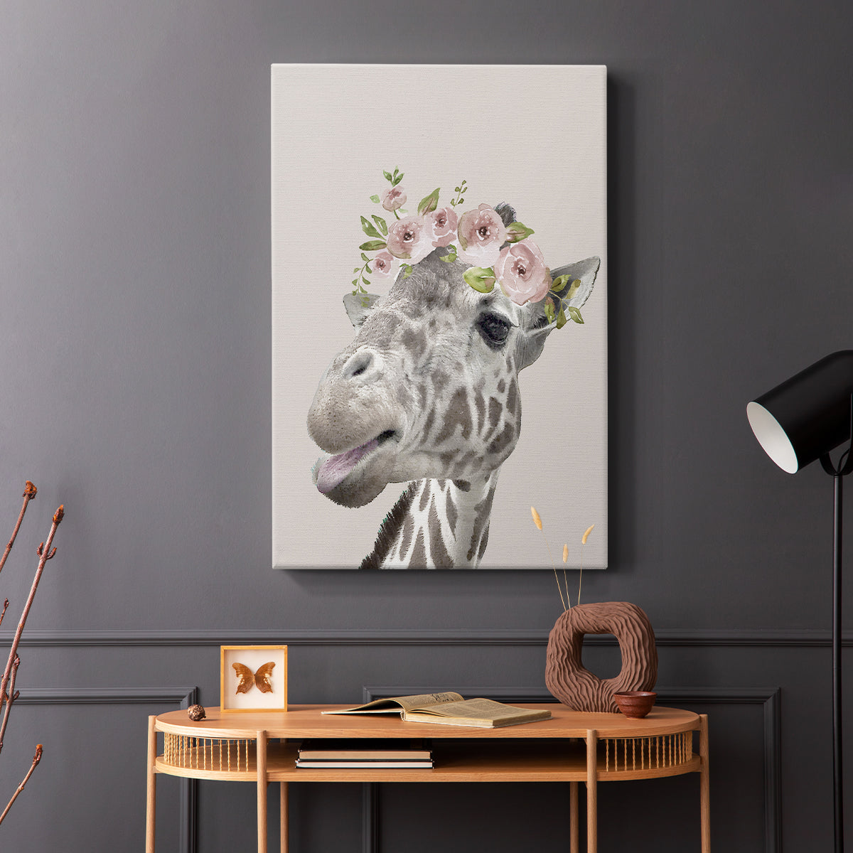 Peek A Boo Giraffe I - Canvas Art Print