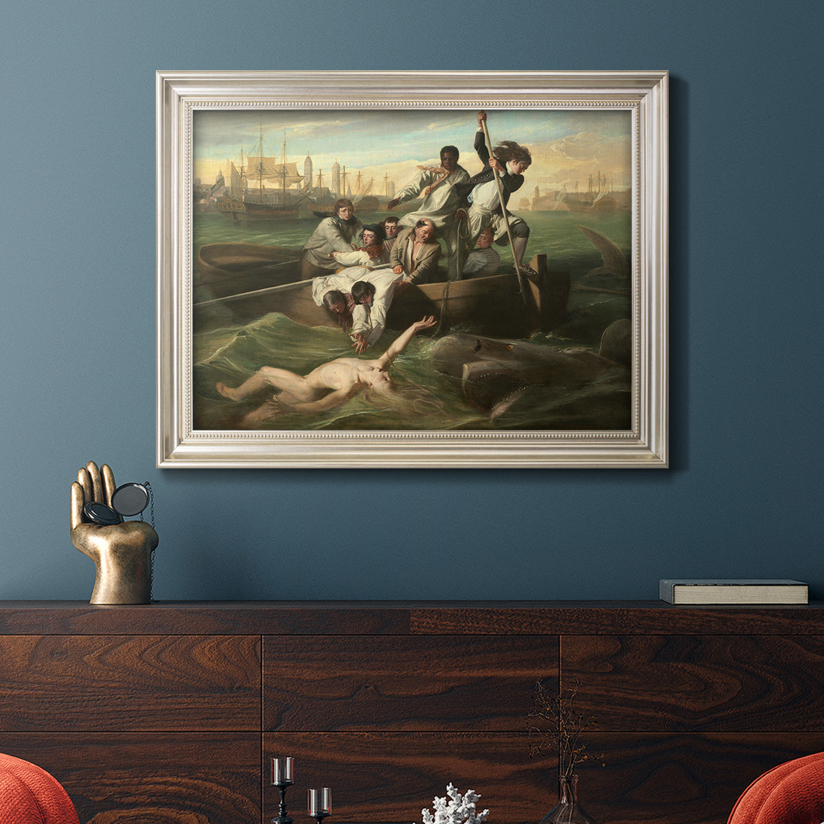Watson and the Shark - Ornate Framed Canvas Print