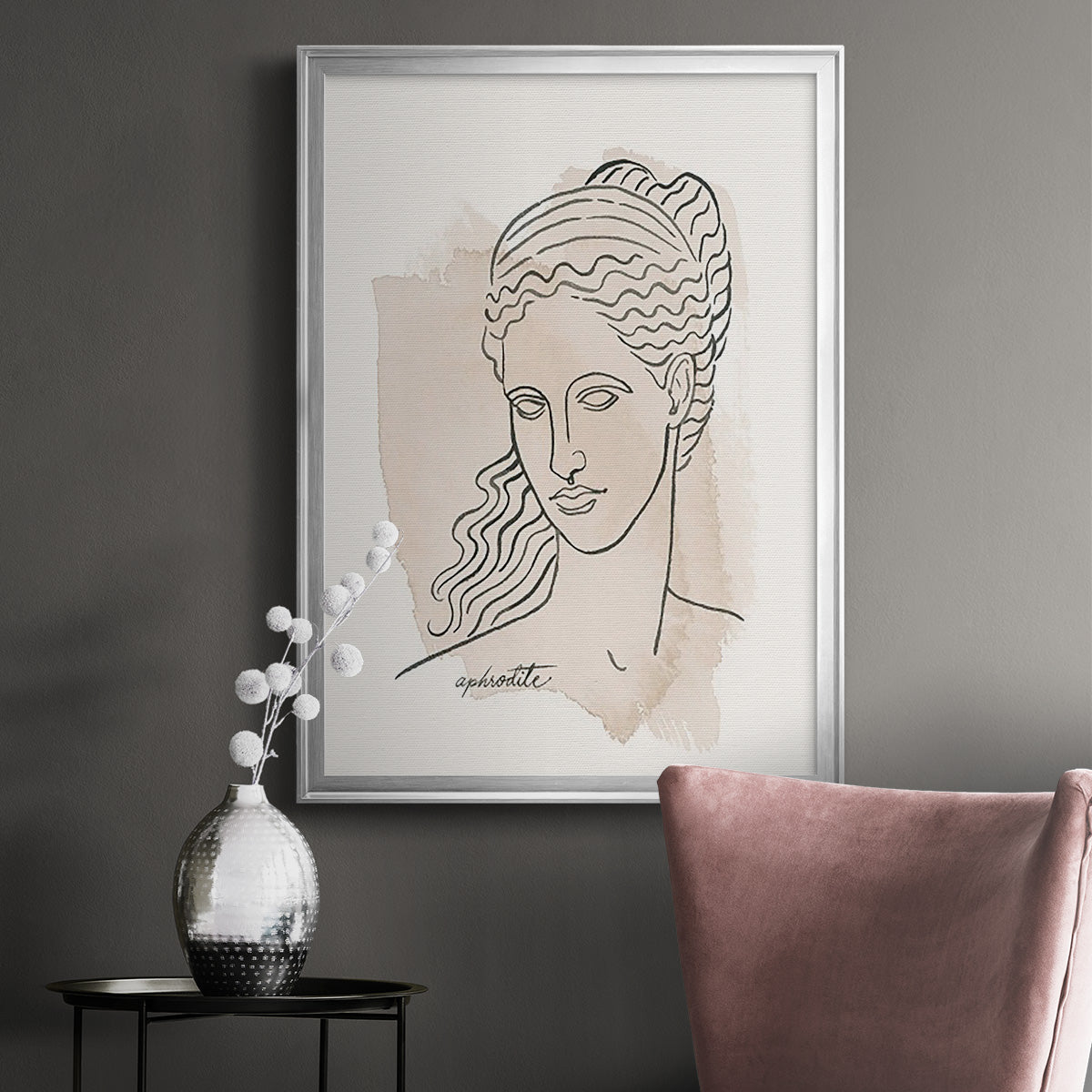 Greek Busts V - Modern Framed Canvas Print