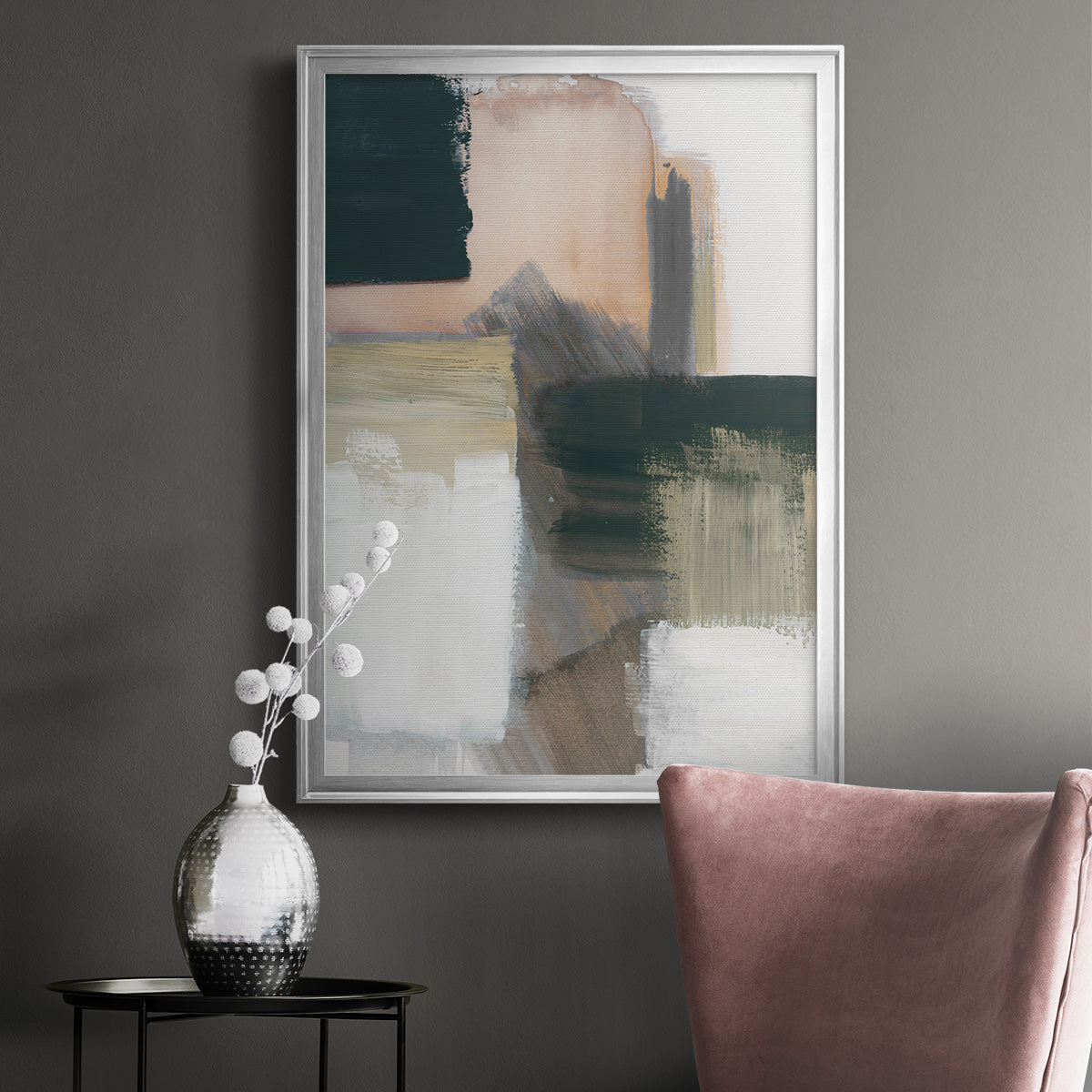 Marble Block Symmetry III - Modern Framed Canvas Print
