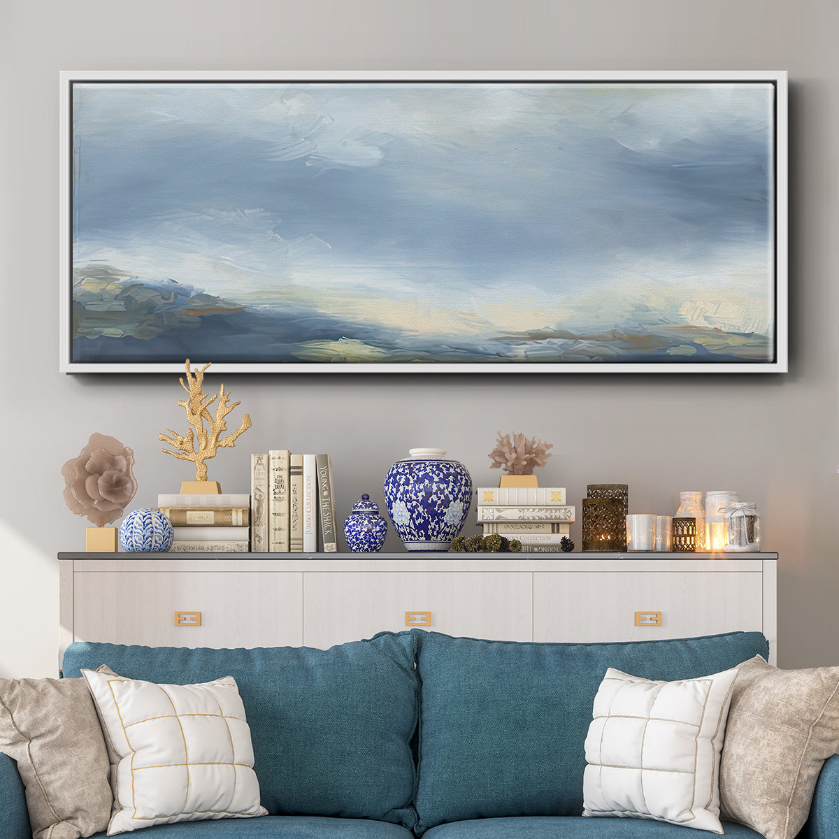 Buttermilk Sky - Floater Framed Canvas Print