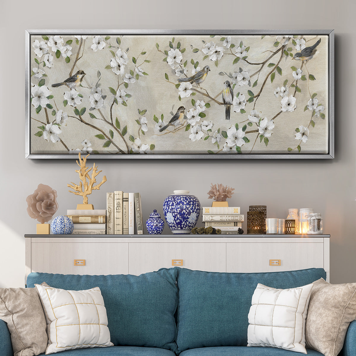 Flocking Together - Floater Framed Canvas Print