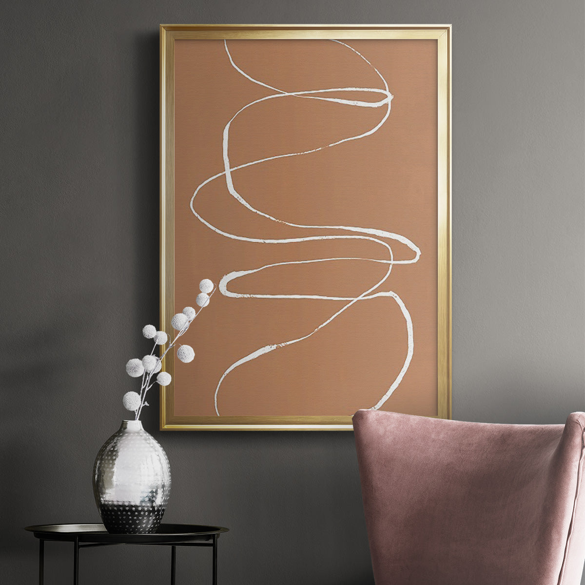 Terracotta Drift I - Modern Framed Canvas Print