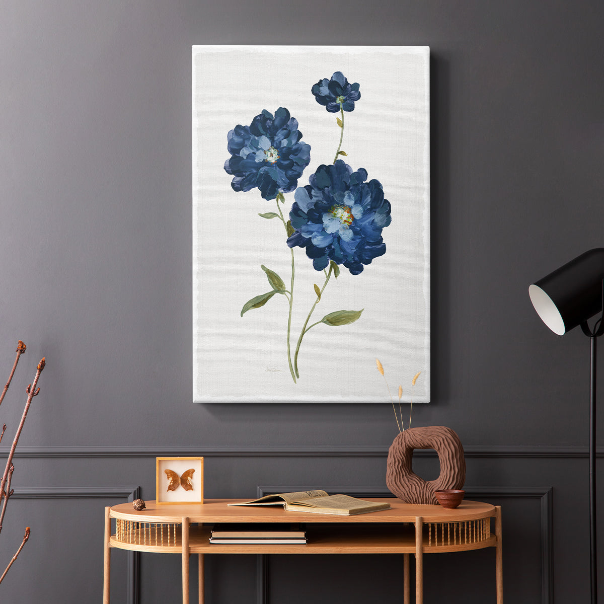 Blue Mums - Canvas Art Print