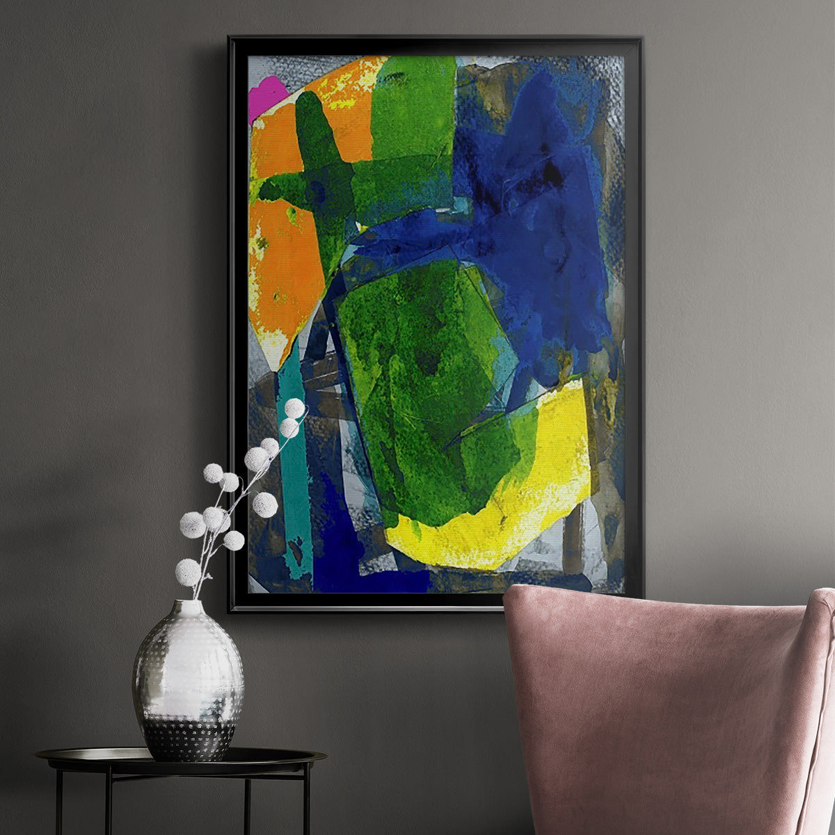 Brights Strokes I - Modern Framed Canvas Print