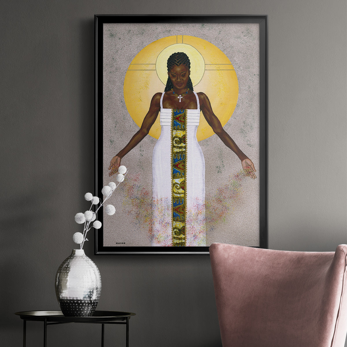 Her Peace - Modern Framed Canvas Print