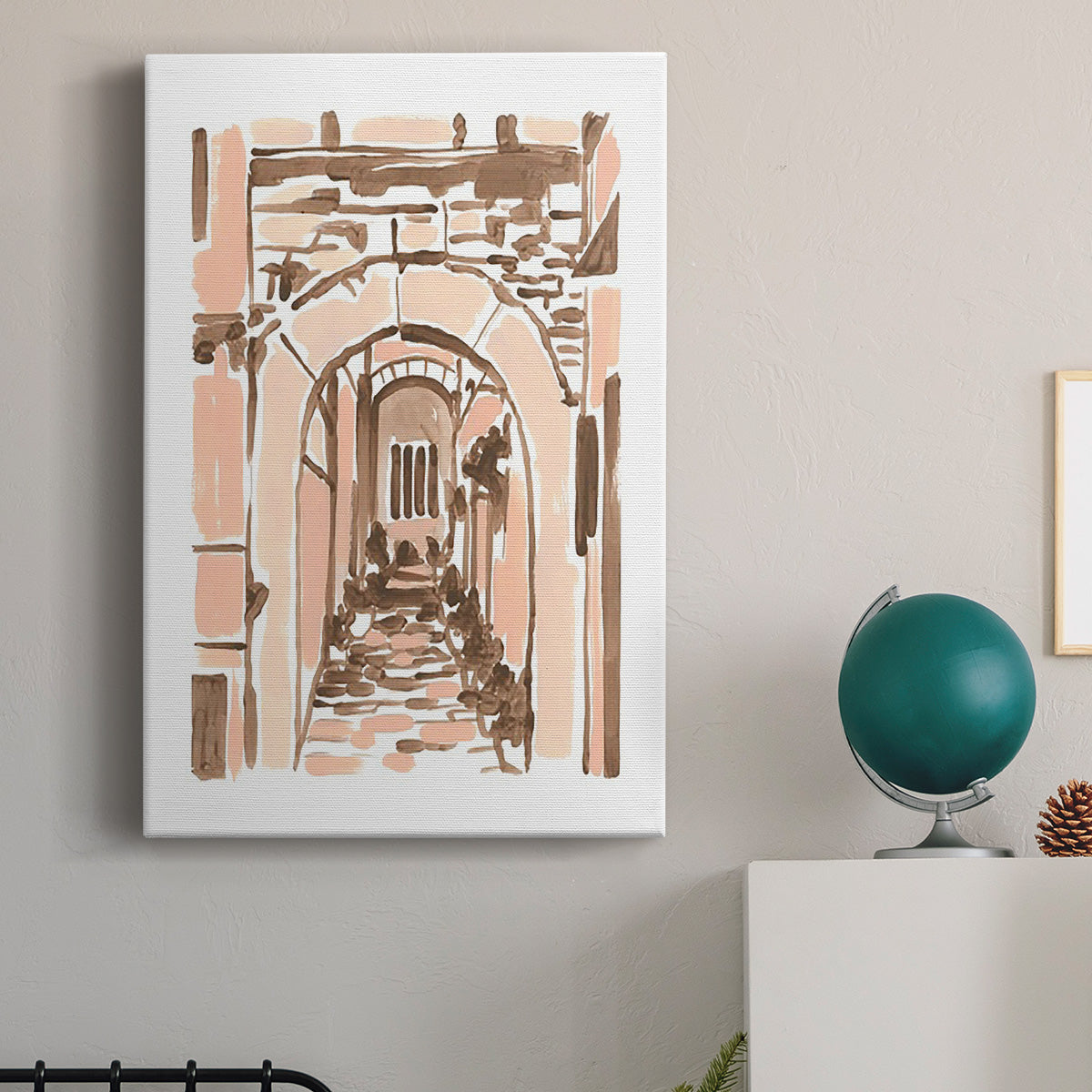 Blush Architecture Study III Premium Gallery Wrapped Canvas - Ready to Hang