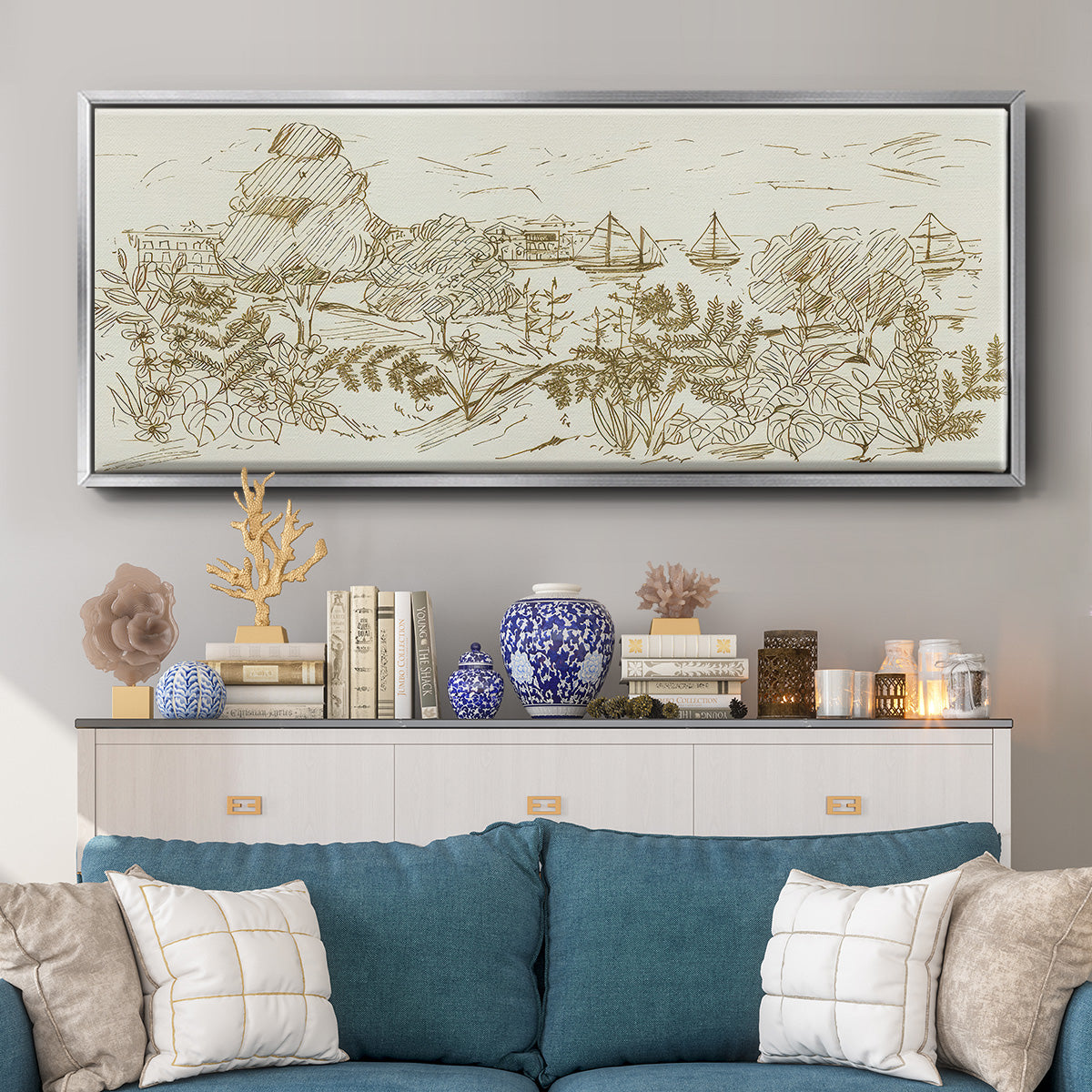 Autumn Landing I - Floater Framed Canvas Print