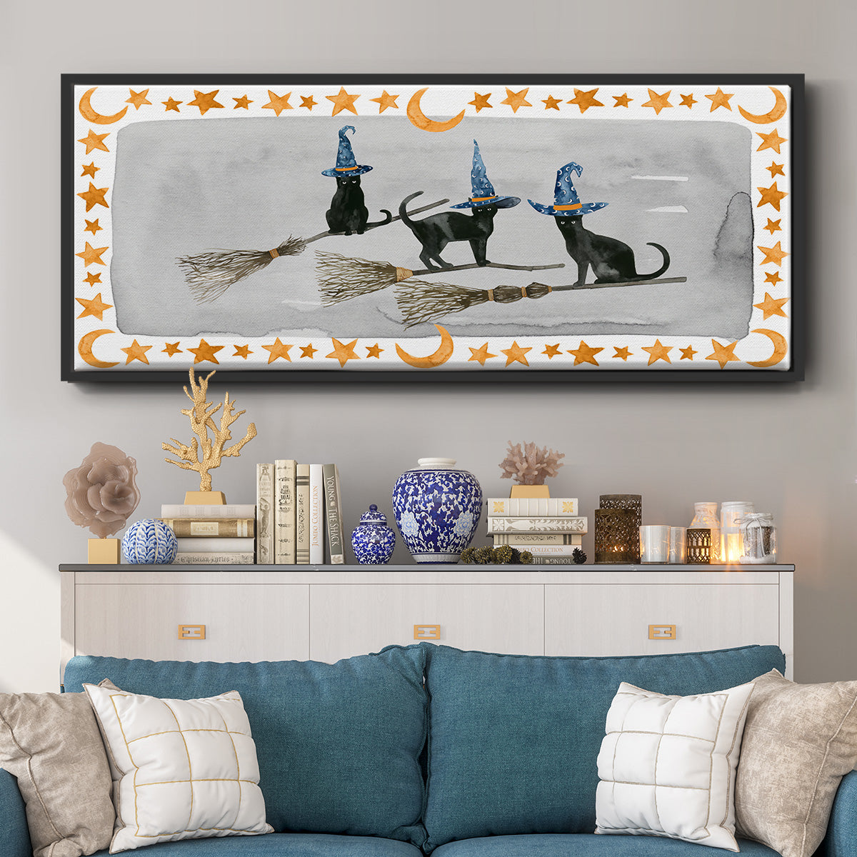 Black Cat Collection D - Floater Framed Canvas Print