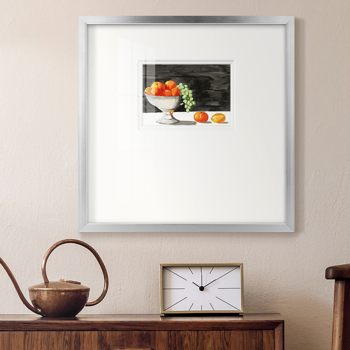 Watercolor Fruit Bowl II Premium Framed Print Double Matboard