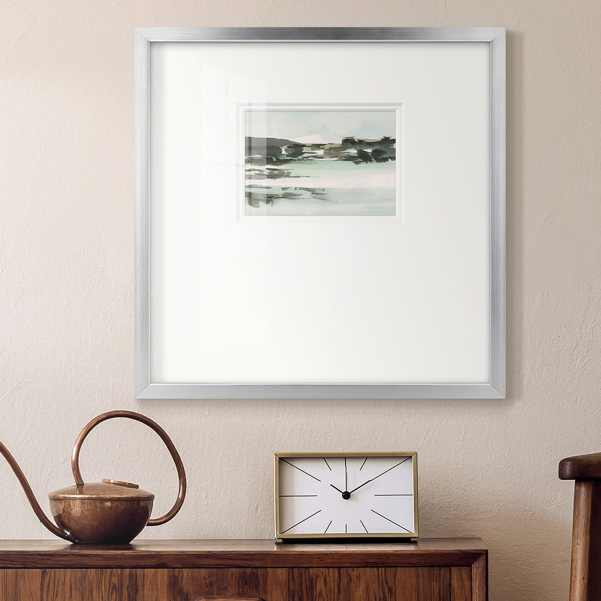 Turquoise Marsh II Premium Framed Print Double Matboard