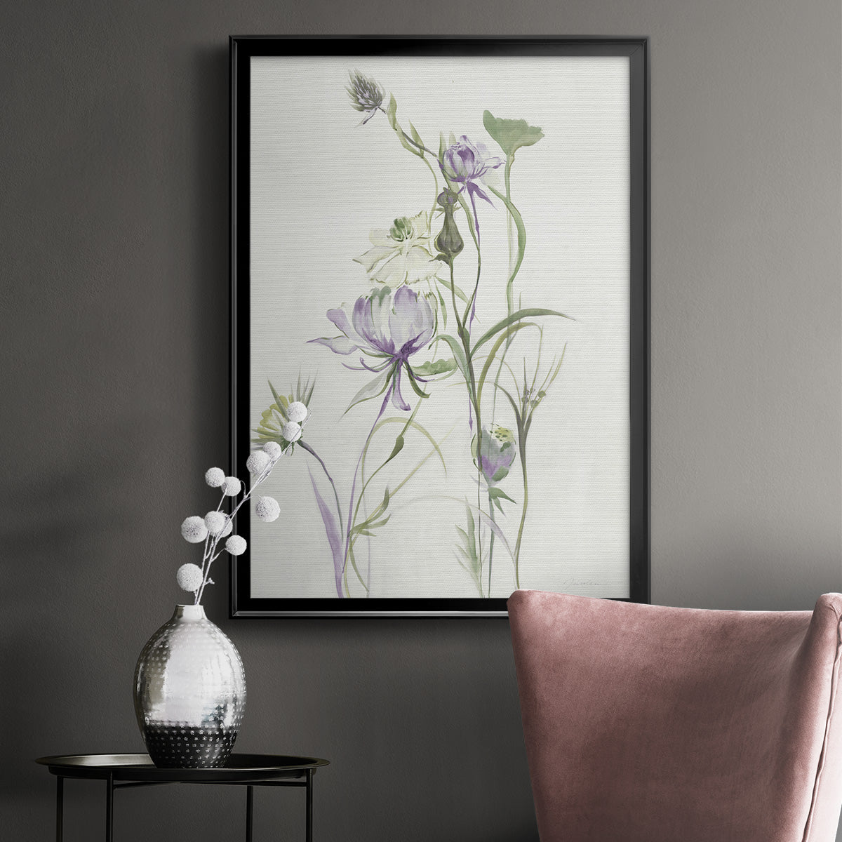 Late Summer Wildflowers II - Modern Framed Canvas Print