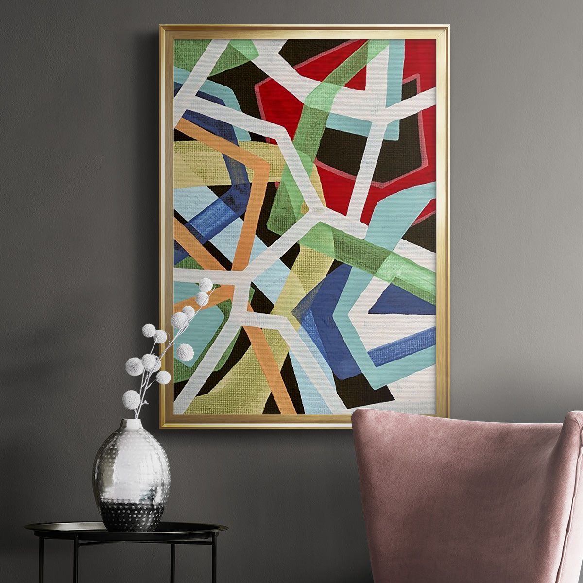 Magnetic Color I - Modern Framed Canvas Print