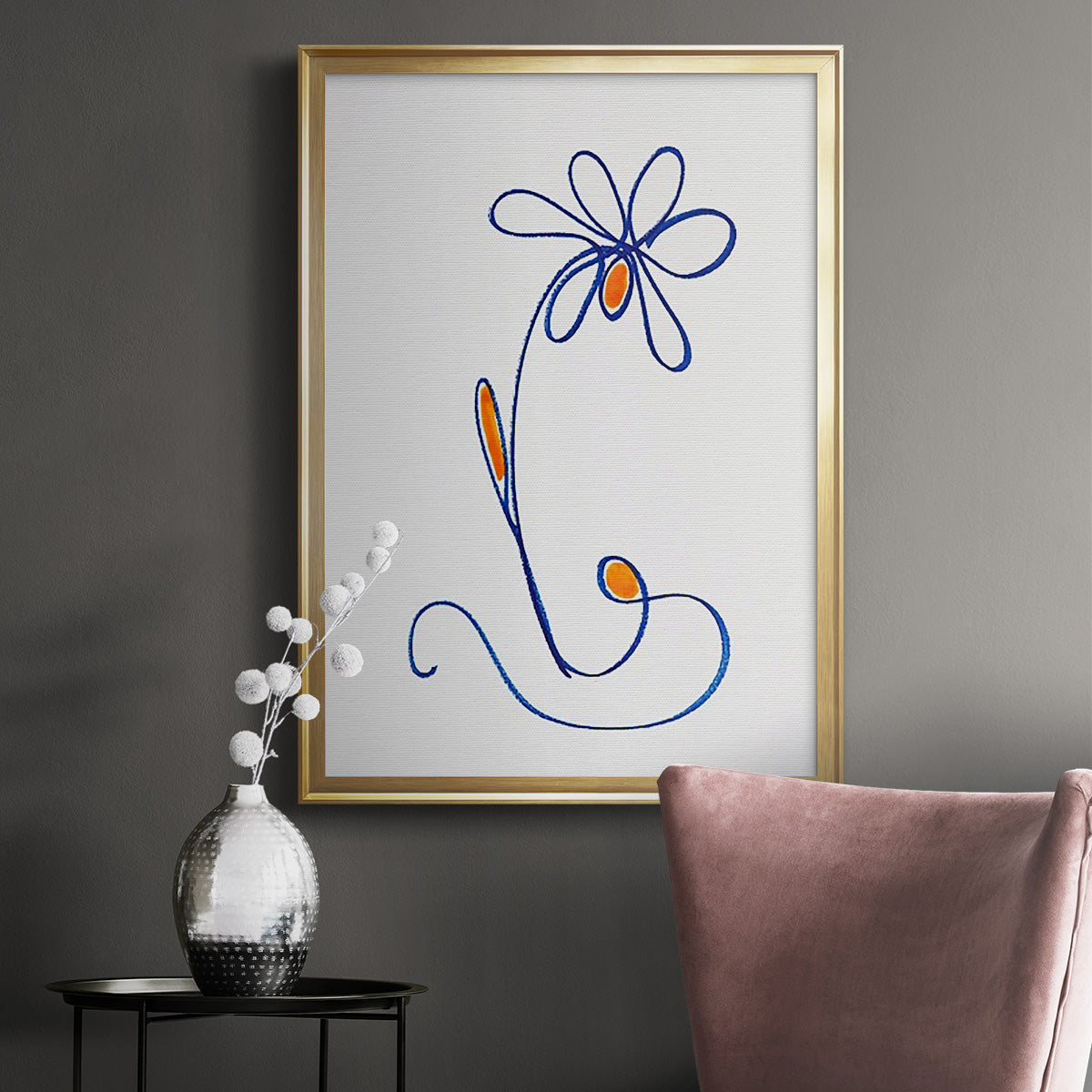 Wobbly Blooms II - Modern Framed Canvas Print