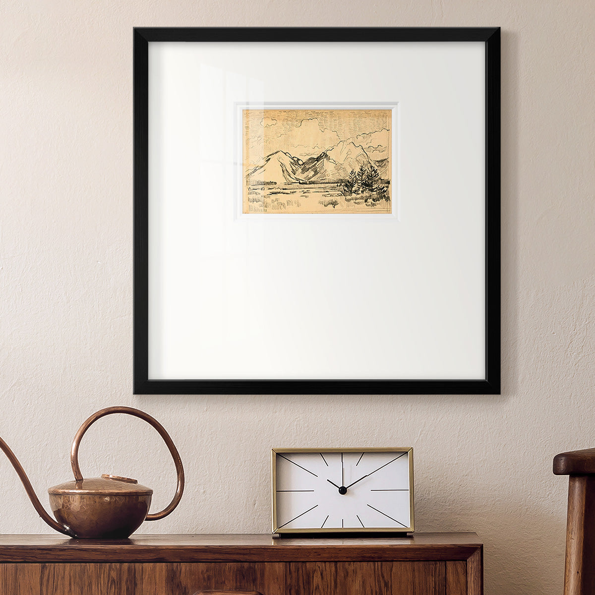 Hatched Horizon II Premium Framed Print Double Matboard