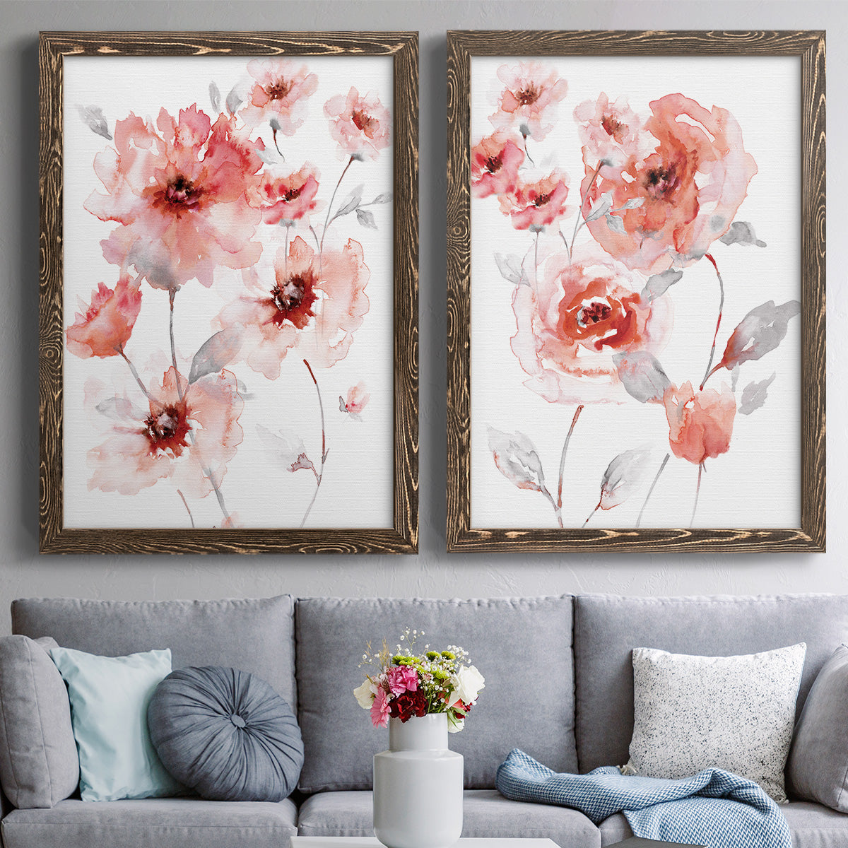 Translucent Blush I - Premium Framed Canvas 2 Piece Set - Ready to Hang