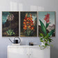 Temple of Flora I - Framed Premium Gallery Wrapped Canvas L Frame 3 Piece Set - Ready to Hang