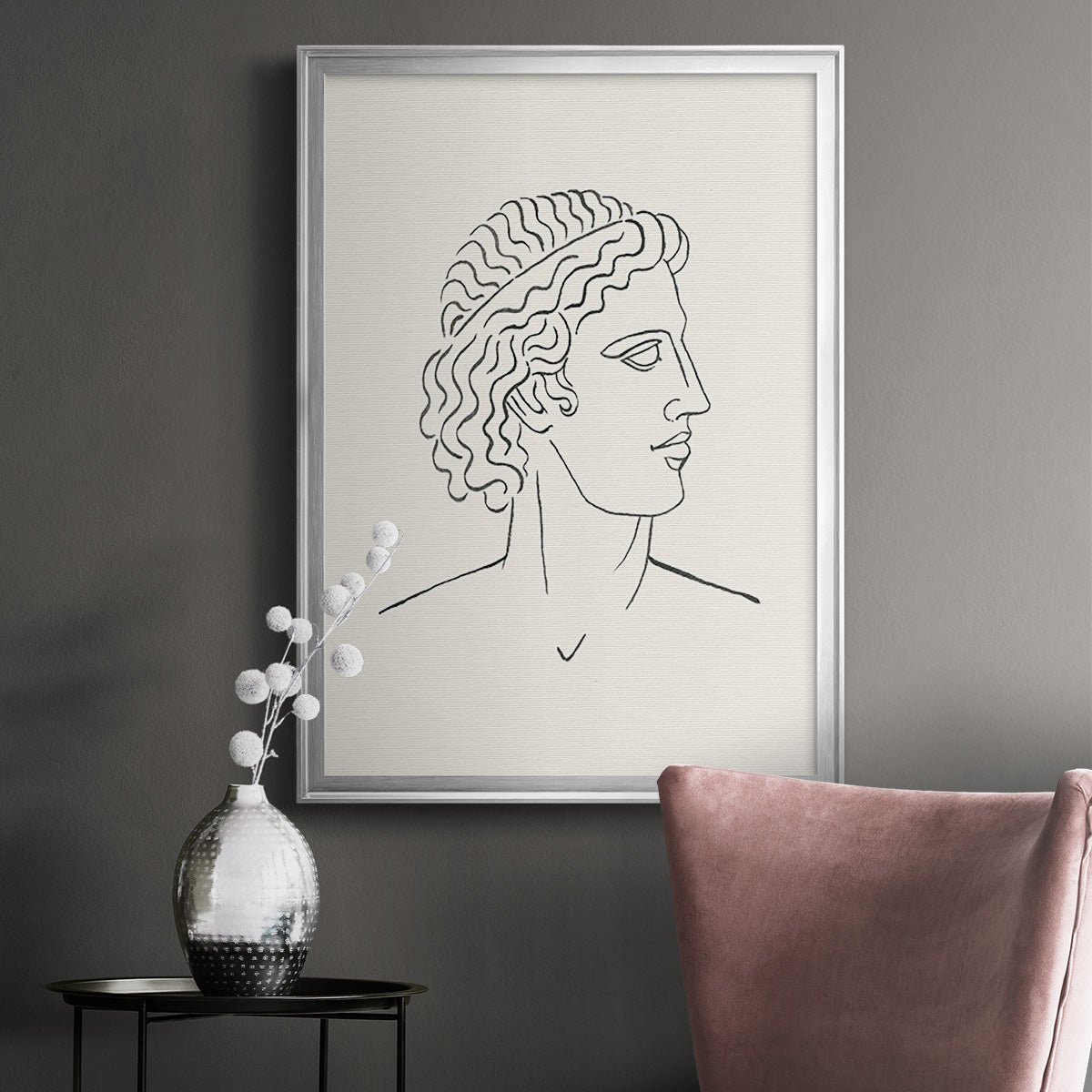 Greek Busts I - Modern Framed Canvas Print