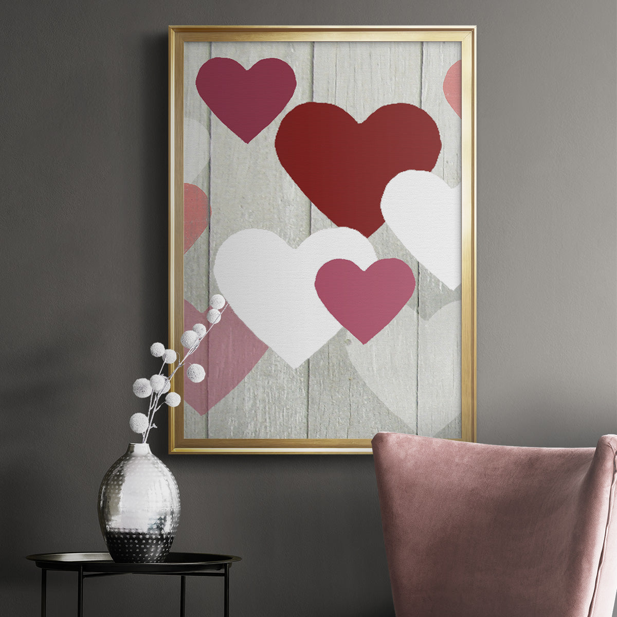 DIY Love Collection F - Modern Framed Canvas Print