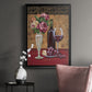 Vintage Flowers and Wine I - Modern Framed Canvas Print
