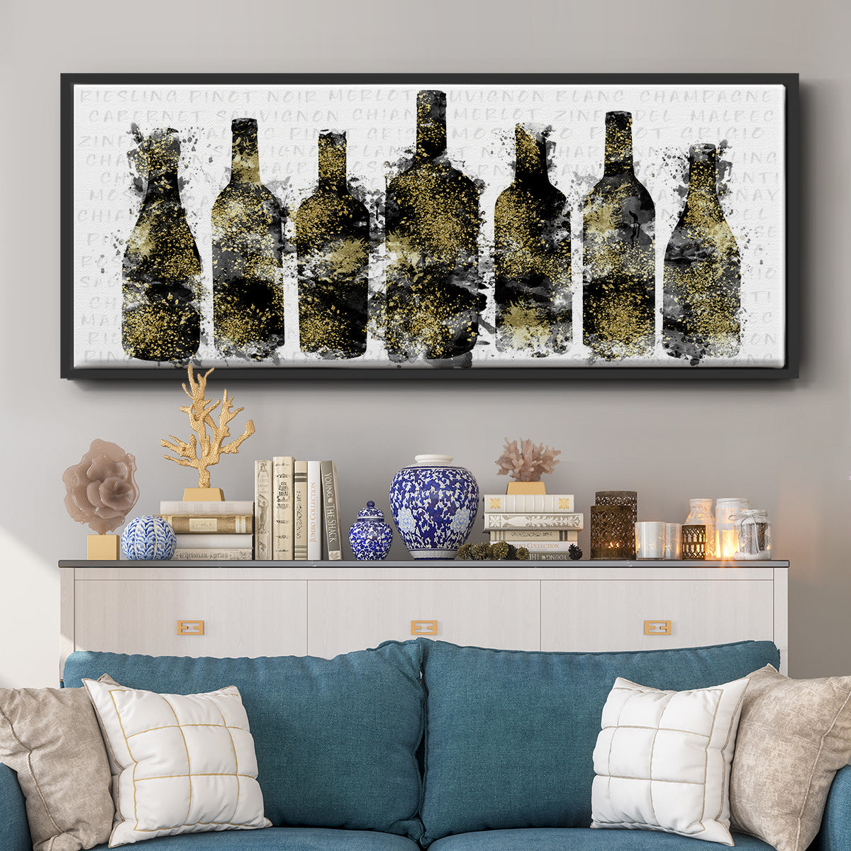 Wine Selection - Floater Framed Canvas Print