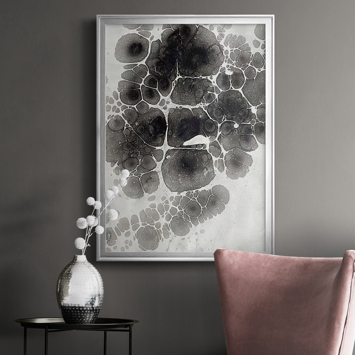 Marbling XII - Modern Framed Canvas Print