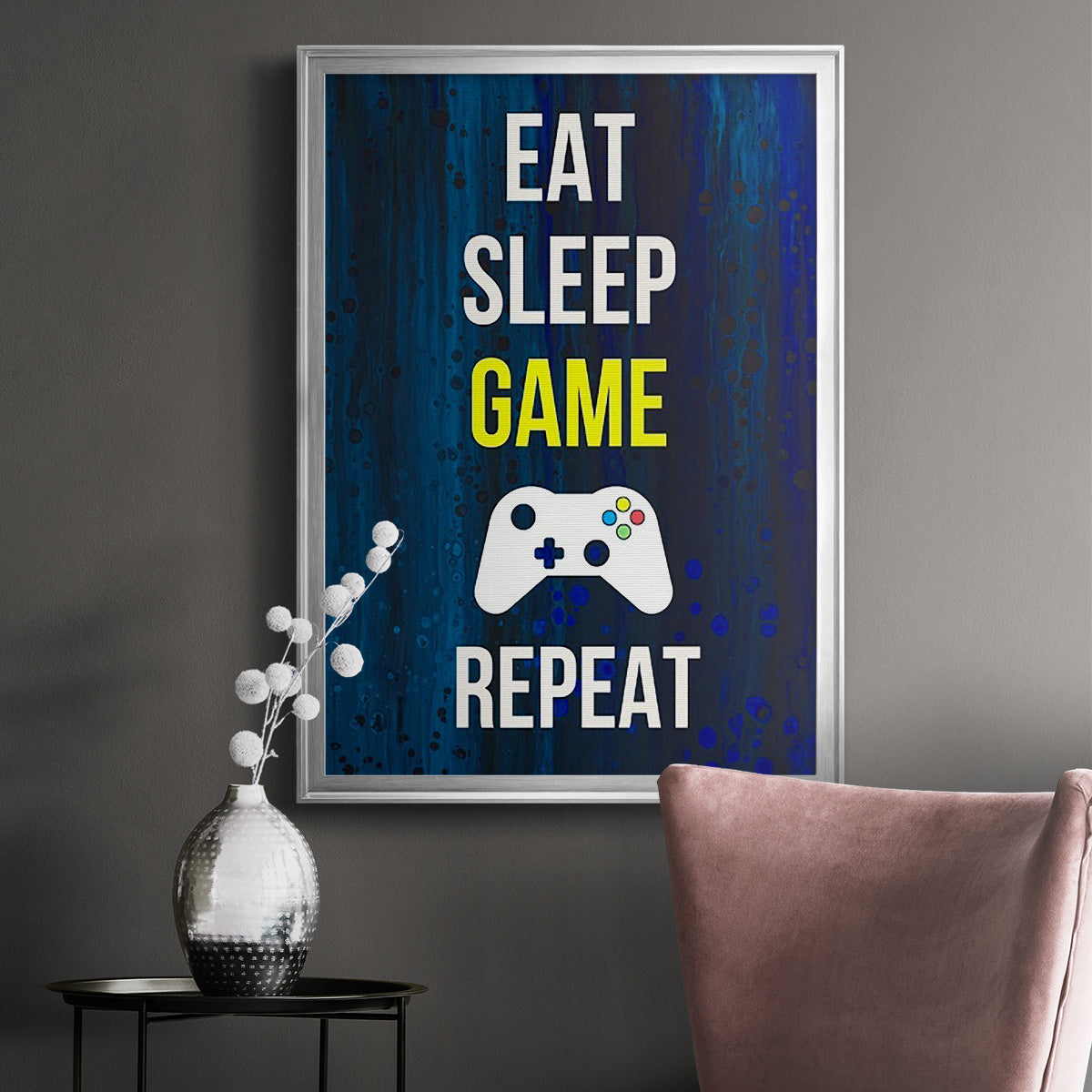 Gamer at Play V - Modern Framed Canvas Print
