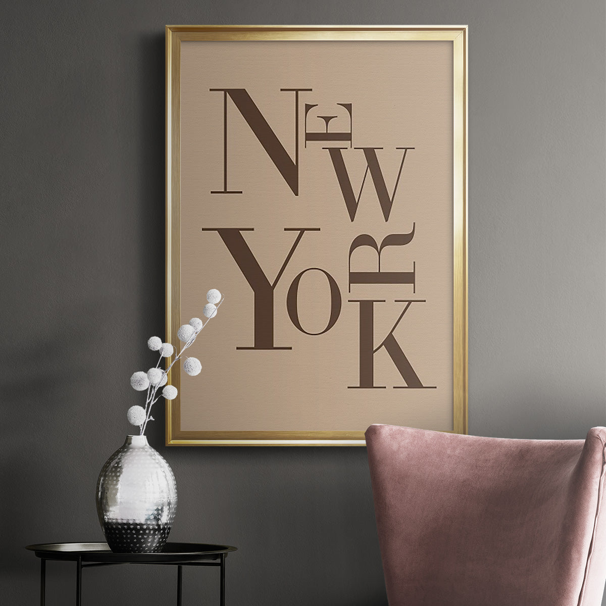 Neutral City Center Type I - Modern Framed Canvas Print