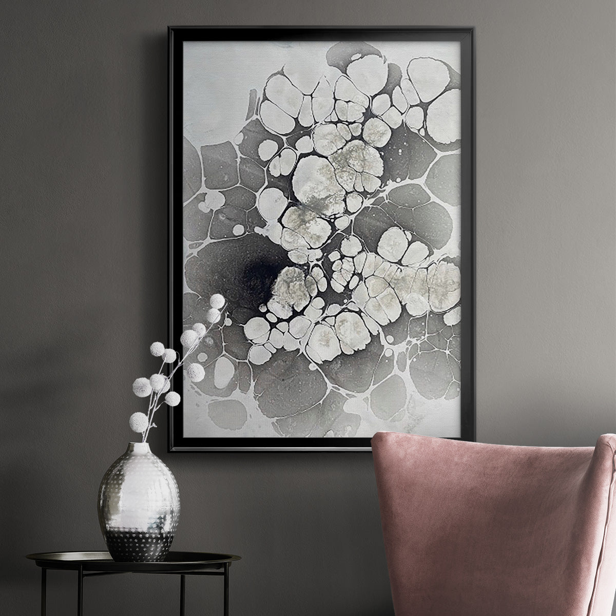 Marbling VII - Modern Framed Canvas Print