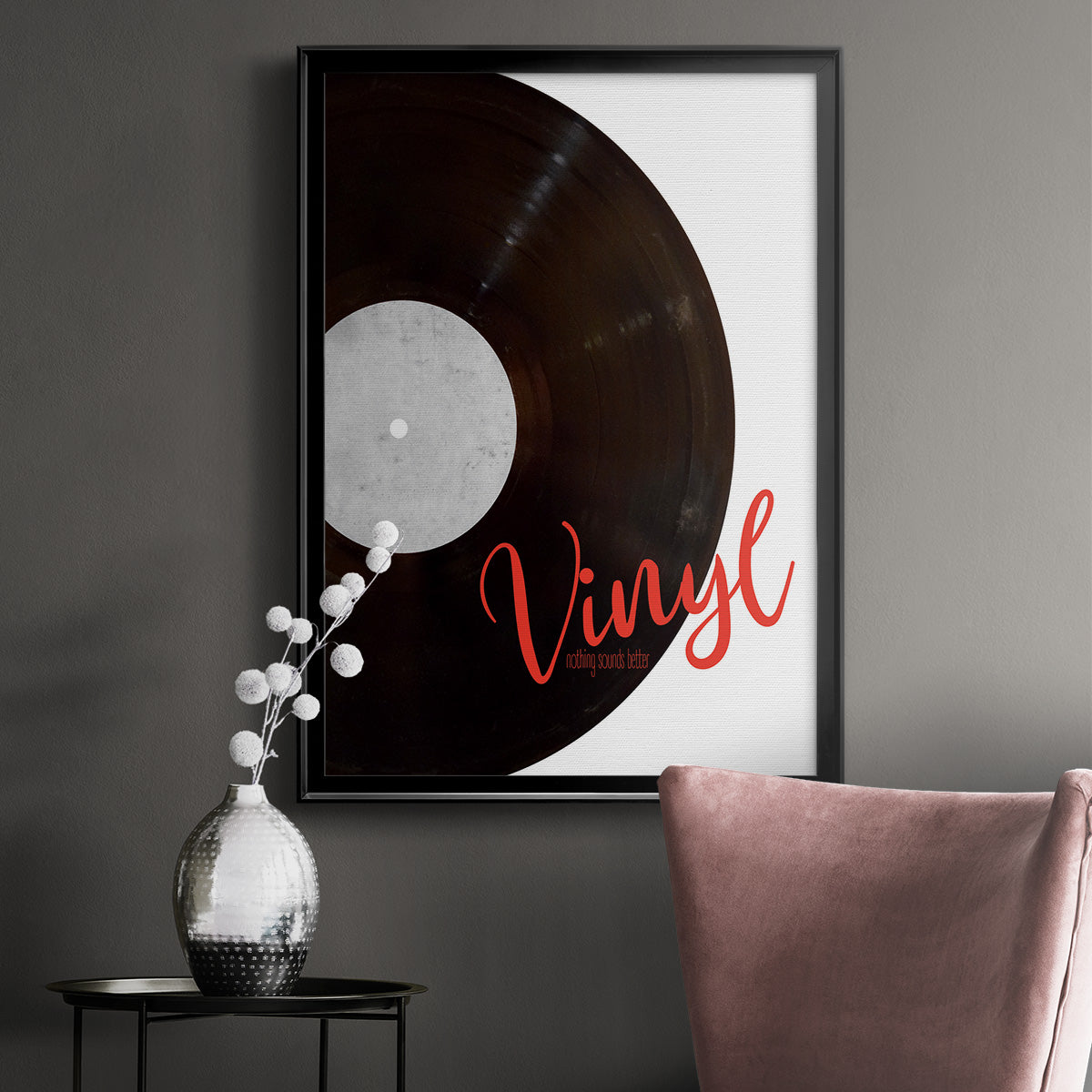 Vinyl - Modern Framed Canvas Print