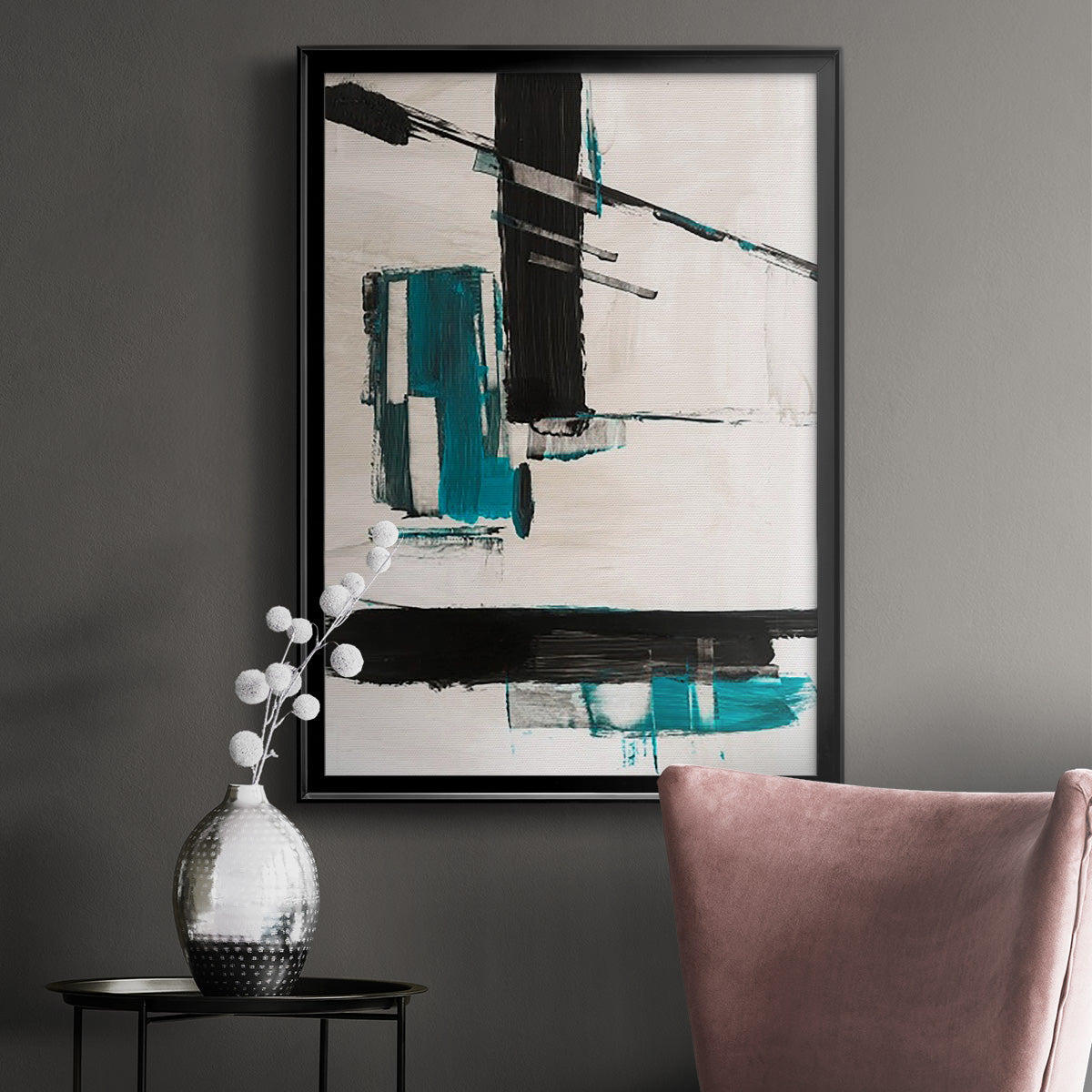 Geometry Notes II - Modern Framed Canvas Print