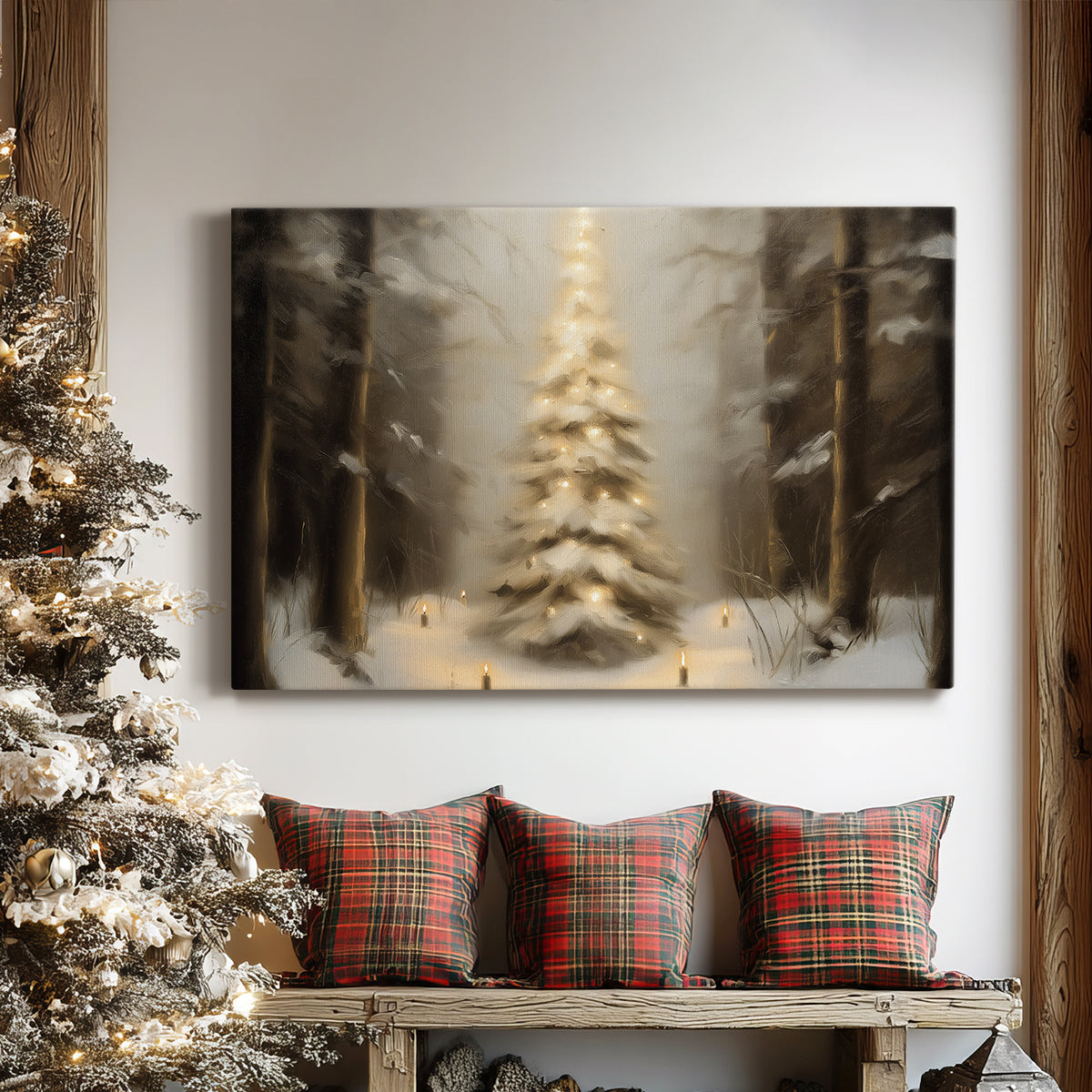 Twilight of Warm Lantern Snow - Canvas Art Print