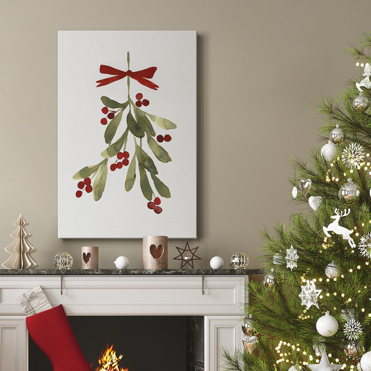 Mistletoe Bow I - Gallery Wrapped Canvas