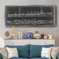 Navy Cruiser Blueprint - Floater Framed Canvas Print