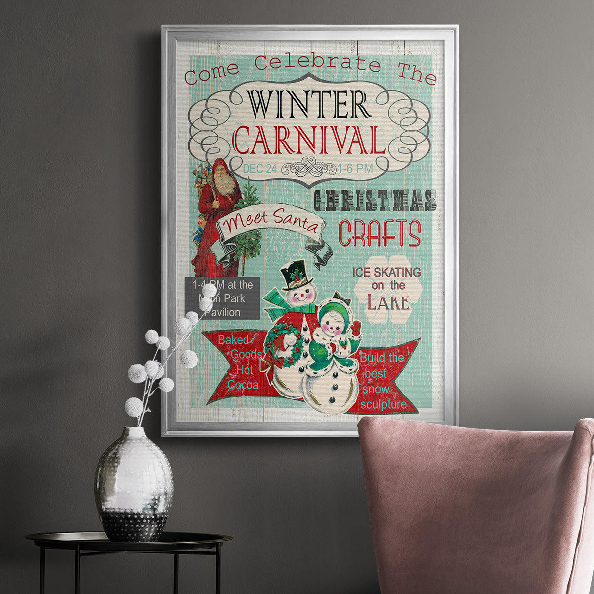 Bright Christmas Carnival - Modern Framed Canvas Print