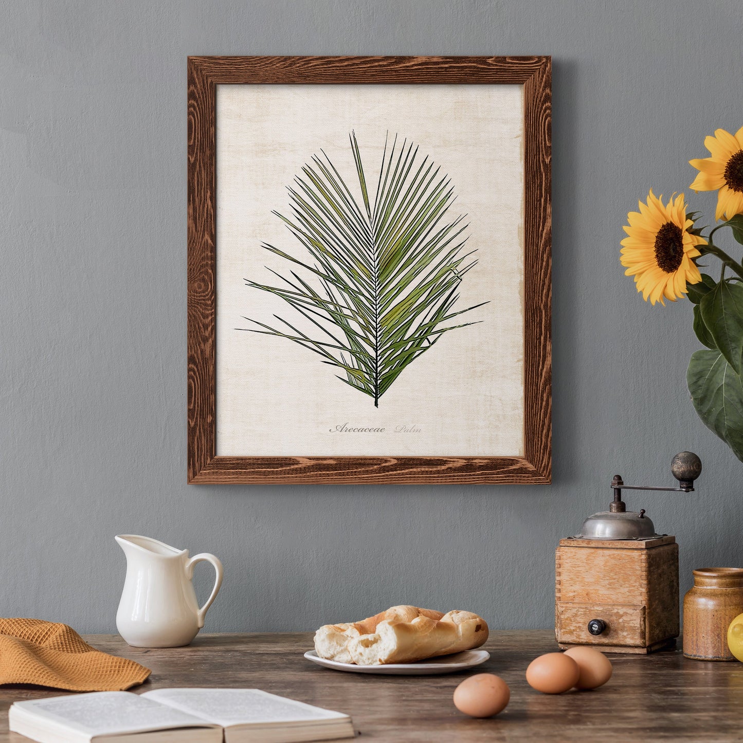 Palm Botanical I - Premium Canvas Framed in Barnwood - Ready to Hang