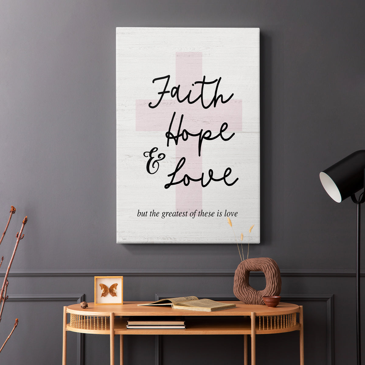 Faith Hope and Love Cross - Canvas Art Print