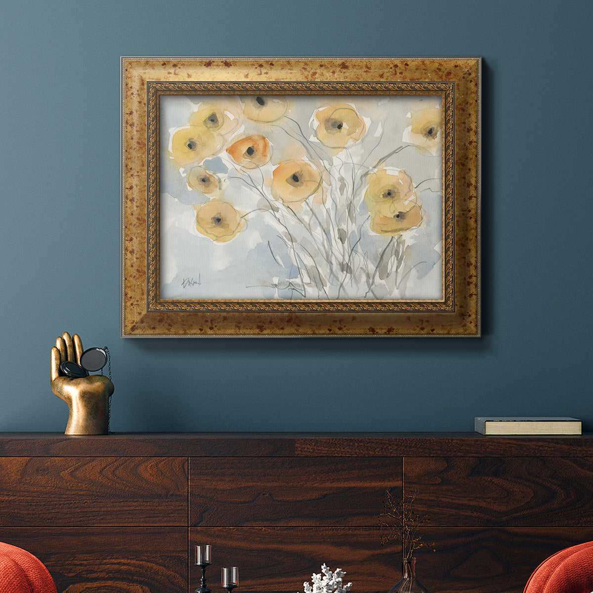 Sunset Poppies II Premium Framed Canvas- Ready to Hang