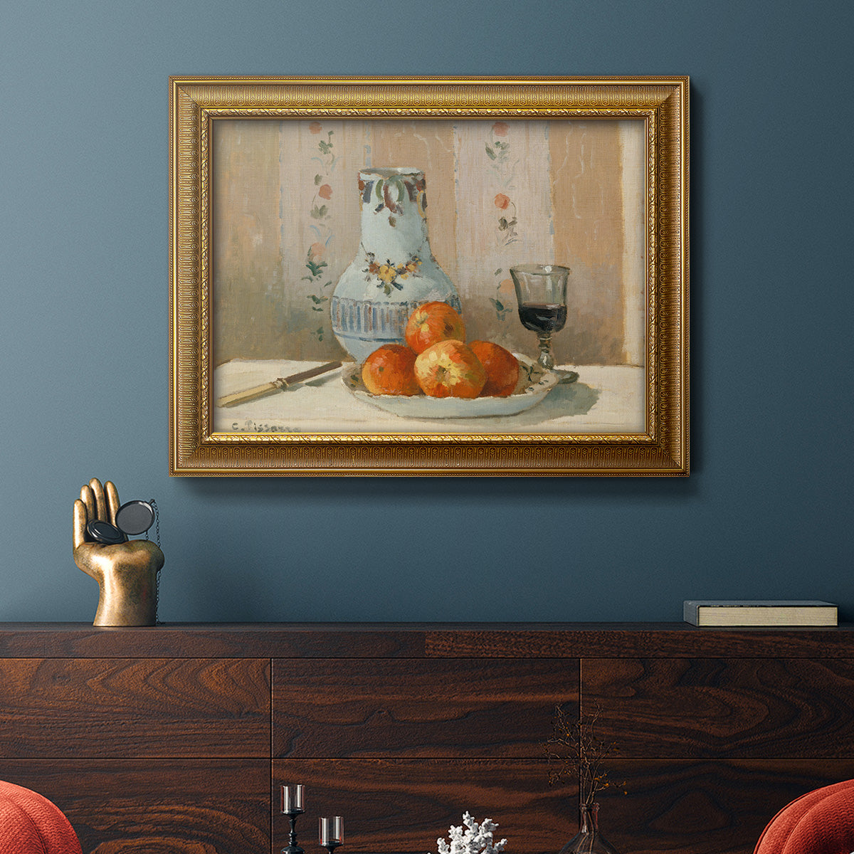 Still Life with Apples and Pitcher Premium Framed Canvas- Ready to Hang