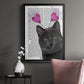 Black Cat Valentines - Modern Framed Canvas Print