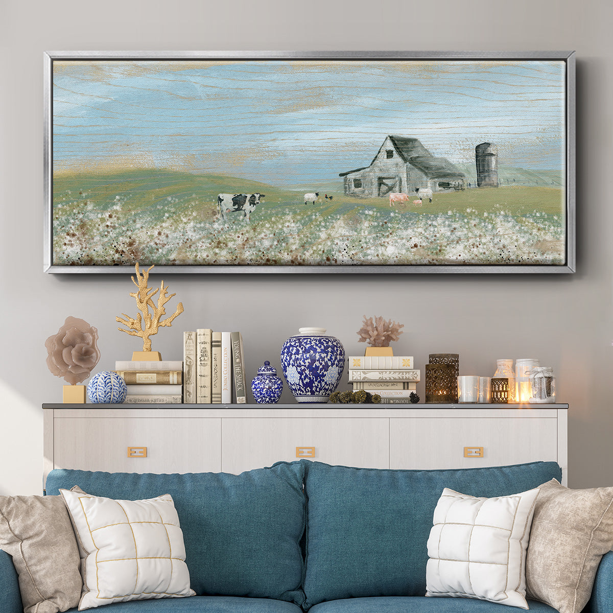 Cotton Fields - Floater Framed Canvas Print