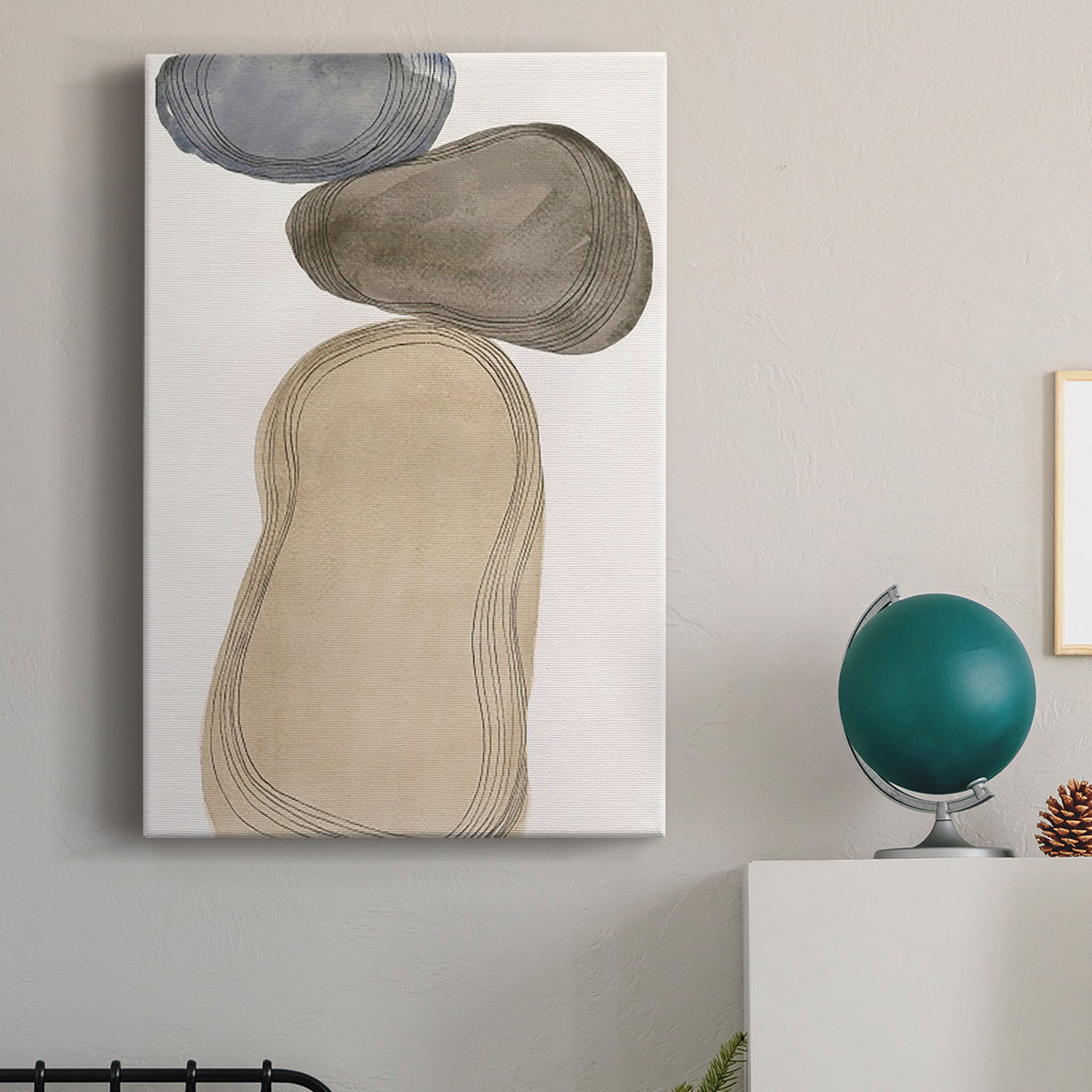 River Rocks Contour I Premium Gallery Wrapped Canvas - Ready to Hang