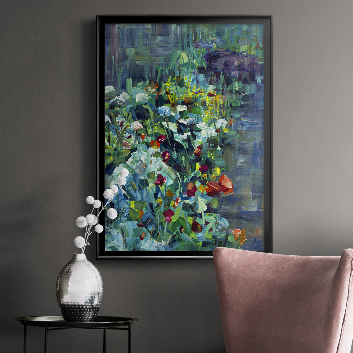 Lots of Love in the Garden - Modern Framed Canvas Print