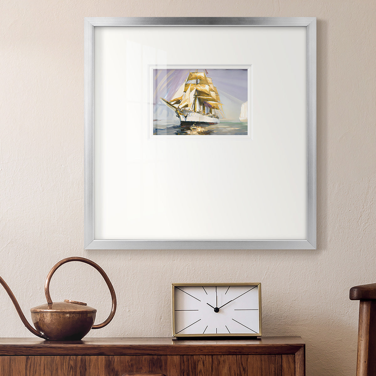 Golden Sail III Premium Framed Print Double Matboard